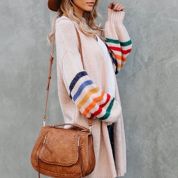 END OF SEASON SALE! Oversized Rainbow Sleeve Cardi - Picture 6 of 7